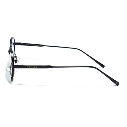 Voyage Black Oval Eyeglasses for Men & Women (6A010FMG7772)