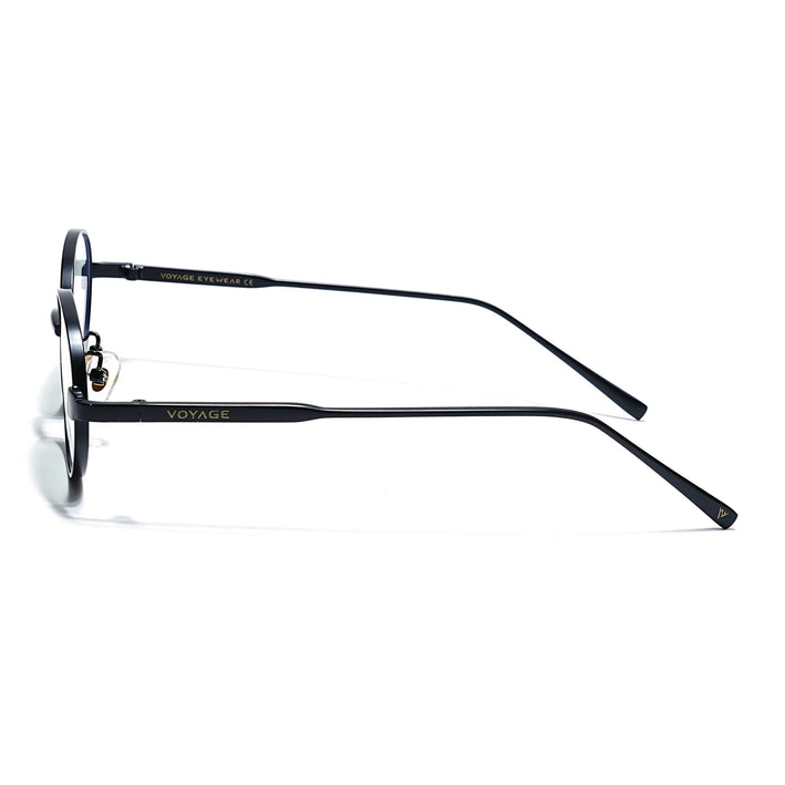 Voyage Black Oval Eyeglasses for Men & Women (6A010FMG7772)
