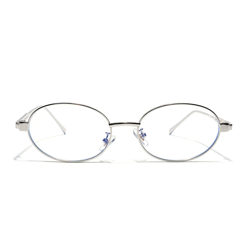 Voyage Silver Oval Eyeglasses for Men & Women (6A010FMG7773)
