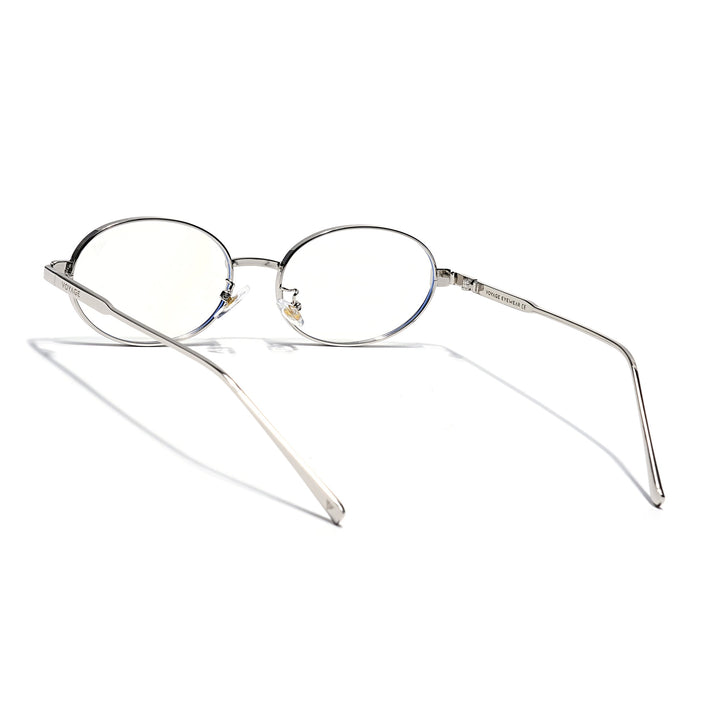 Voyage Silver Oval Eyeglasses for Men & Women (6A010FMG7773)