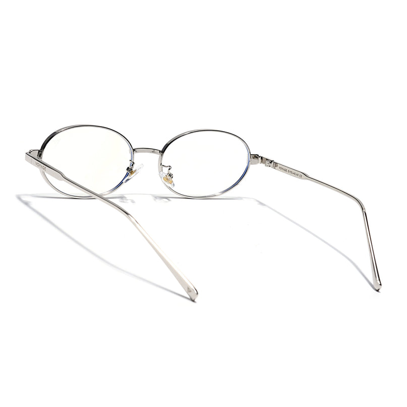 Voyage Silver Oval Eyeglasses for Men & Women (6A010FMG7773)