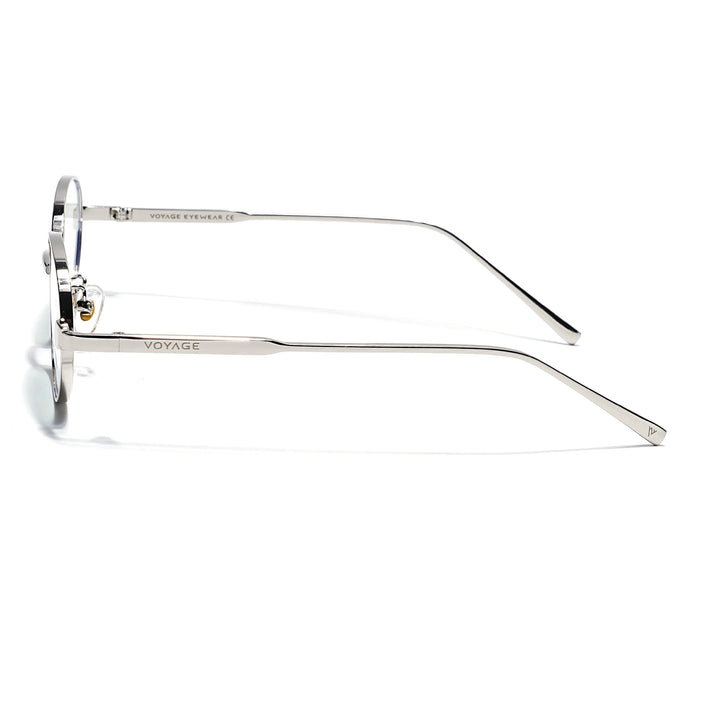 Voyage Silver Oval Eyeglasses for Men & Women (6A010FMG7773)