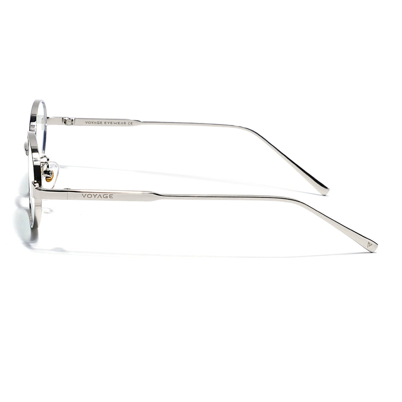 Voyage Silver Oval Eyeglasses for Men & Women (6A010FMG7773)