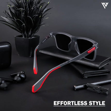 Active Grey Wayfarer Polarized Sunglasses - PMG4475