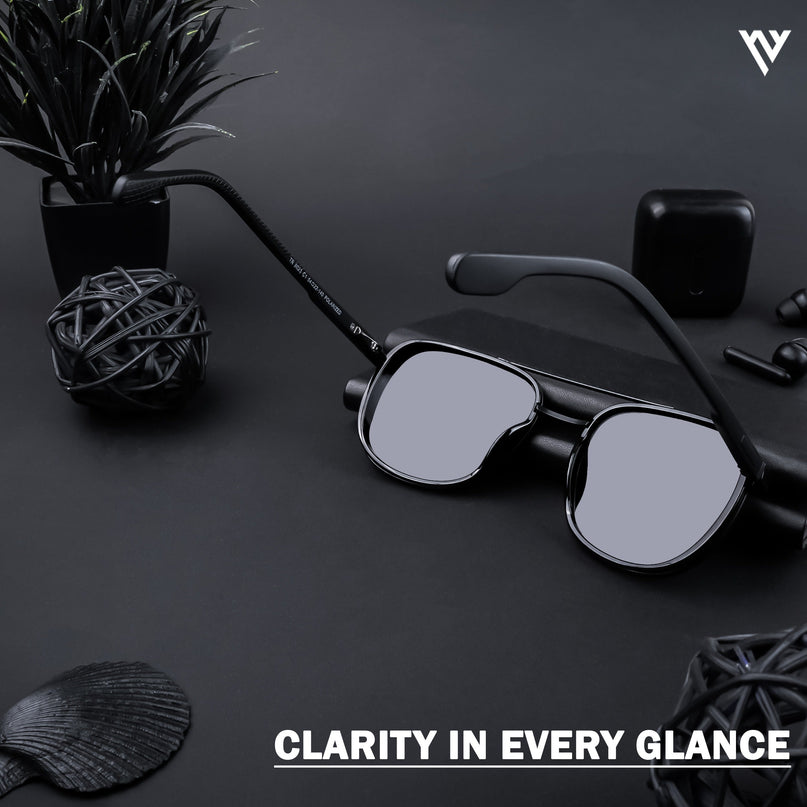 Photon | Shine Black Wayfarer Polarized Sunglasses - PMG4438
