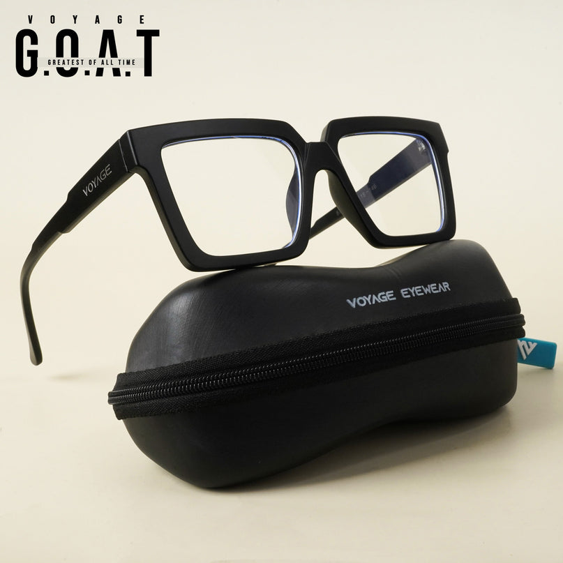 Voyage Goat Matt Black Wayfarer Eyeglasses for Men & Women - MG5165-C3