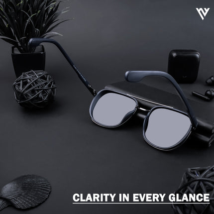 Photon | Grey & Navy Blue Wayfarer Polarized Sunglasses - PMG4441