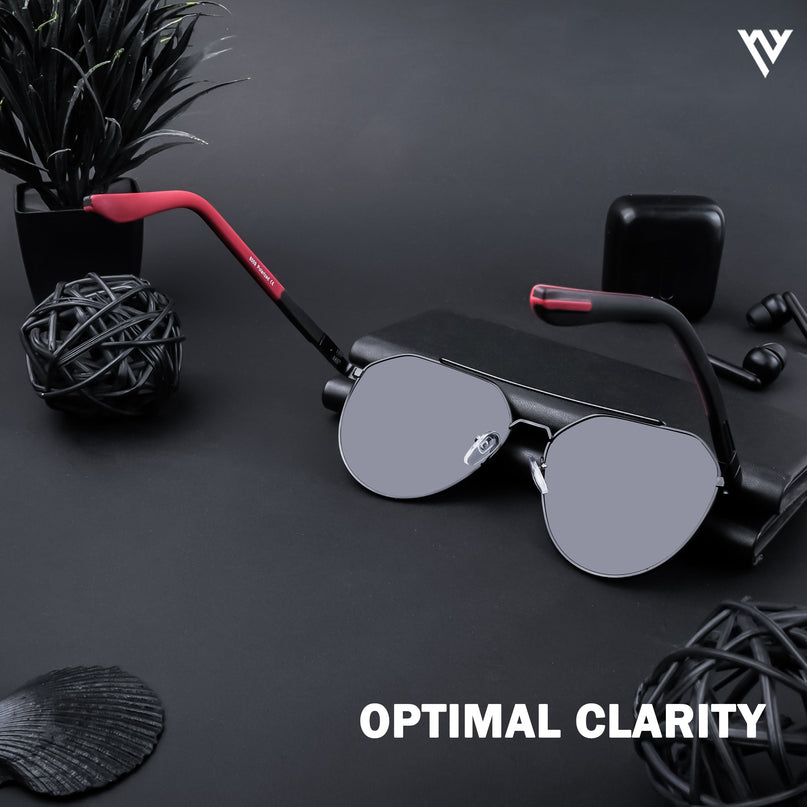 Black Aviator Polarized Sunglasses - PMG4286