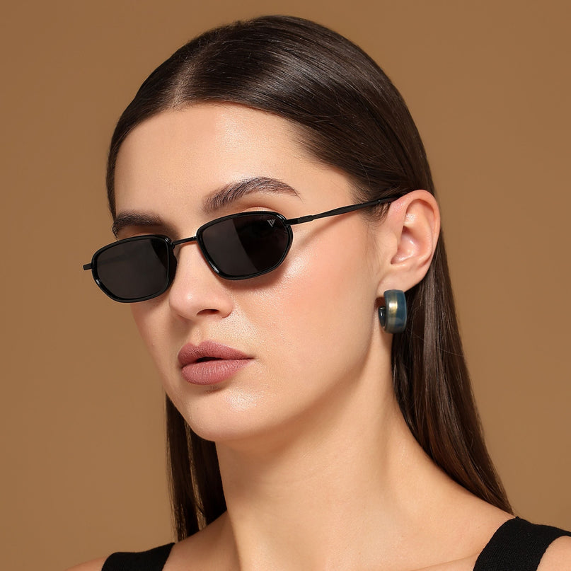 Marshall | Black Unisex Polarized Sunglasses | Black Lens - PMG6050