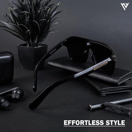 Ridge | Shine Black Wayfarer Polarized Sunglasses - PMG4346