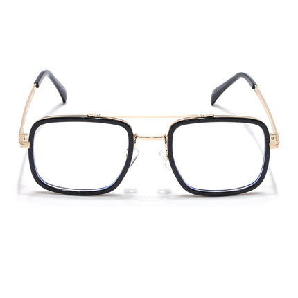 Voyage Black & Golden Wayfarer Eyeglasses for Men & Women - MG5265-C1
