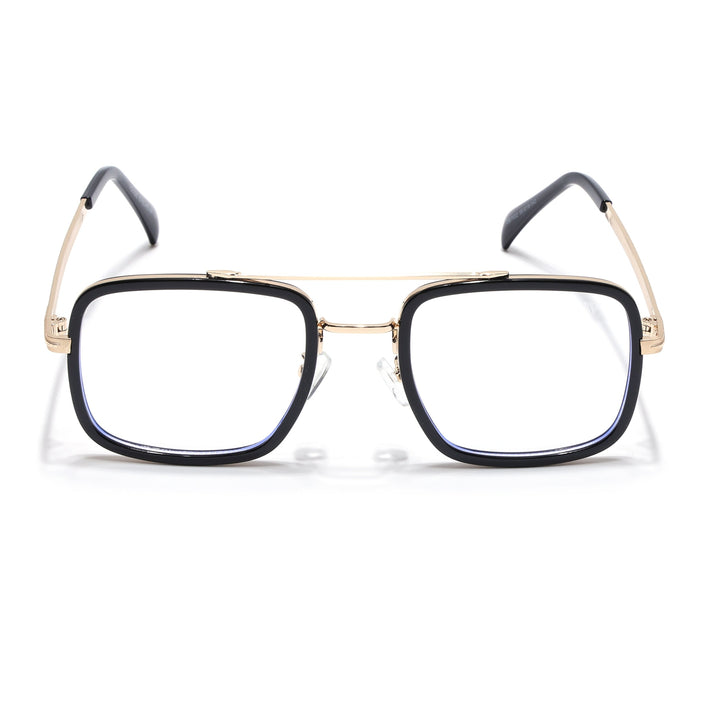 Voyage Black & Golden Wayfarer Eyeglasses for Men & Women - MG5265-C1