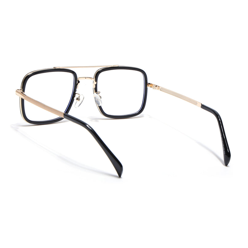 Voyage Black & Golden Wayfarer Eyeglasses for Men & Women - MG5265-C1