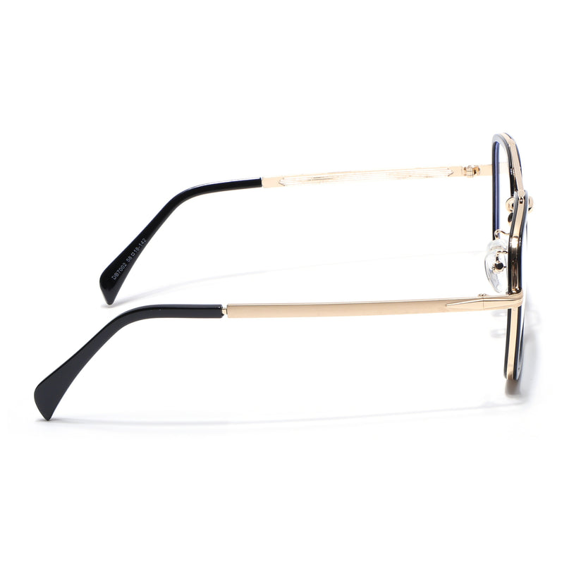 Voyage Black & Golden Wayfarer Eyeglasses for Men & Women - MG5265-C1