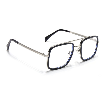 Voyage Black & Silver Wayfarer Eyeglasses for Men & Women - MG5266-C2