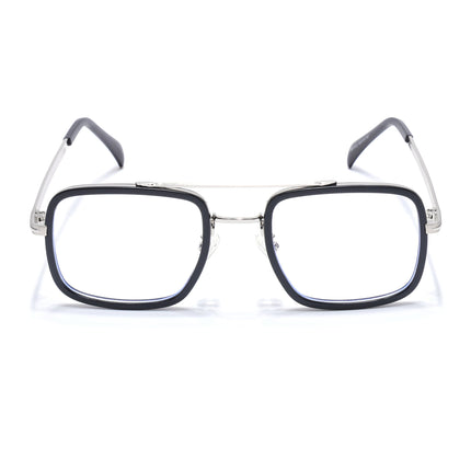 Voyage Black & Silver Wayfarer Eyeglasses for Men & Women - MG5266-C2