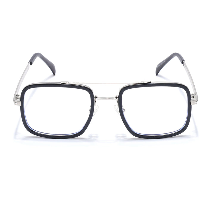 Voyage Black & Silver Wayfarer Eyeglasses for Men & Women - MG5266-C2