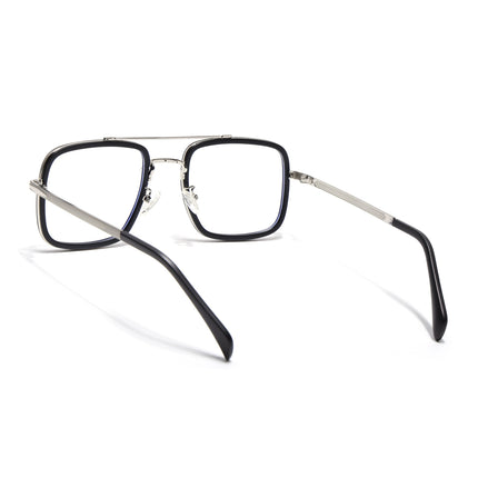 Voyage Black & Silver Wayfarer Eyeglasses for Men & Women - MG5266-C2