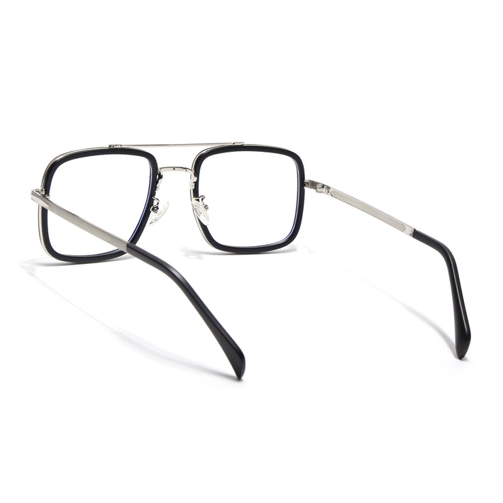 Voyage Black & Silver Wayfarer Eyeglasses for Men & Women - MG5266-C2