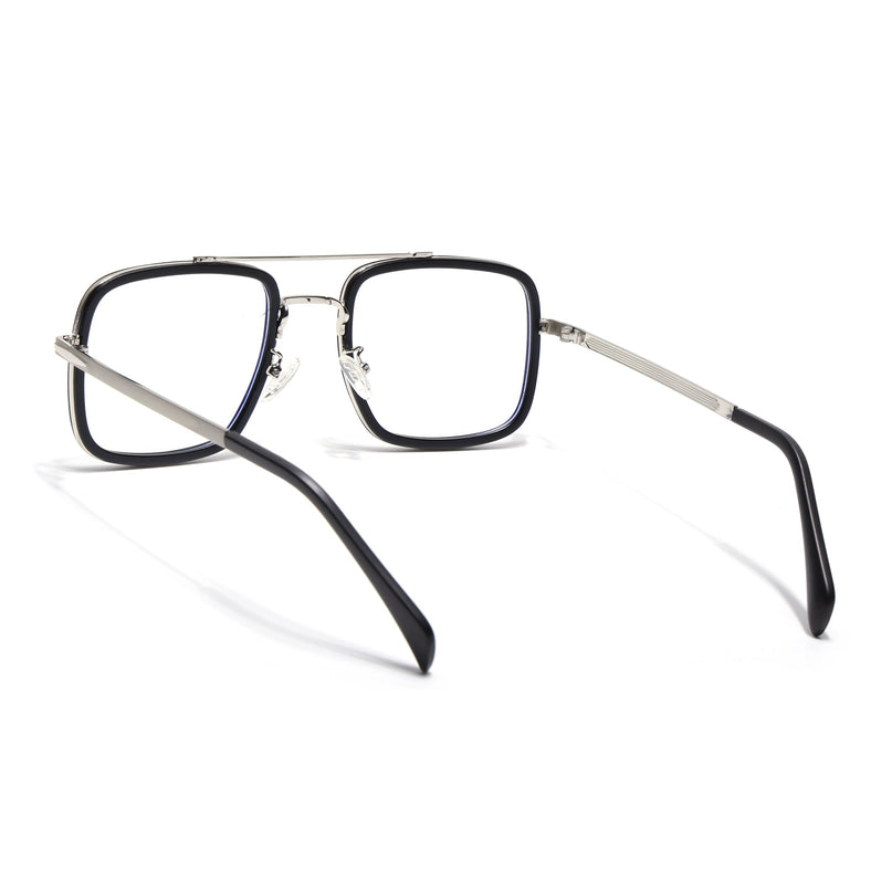 Voyage Black & Silver Wayfarer Eyeglasses for Men & Women - MG5266-C2