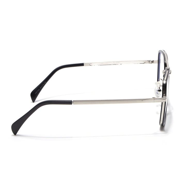 Voyage Black & Silver Wayfarer Eyeglasses for Men & Women - MG5266-C2