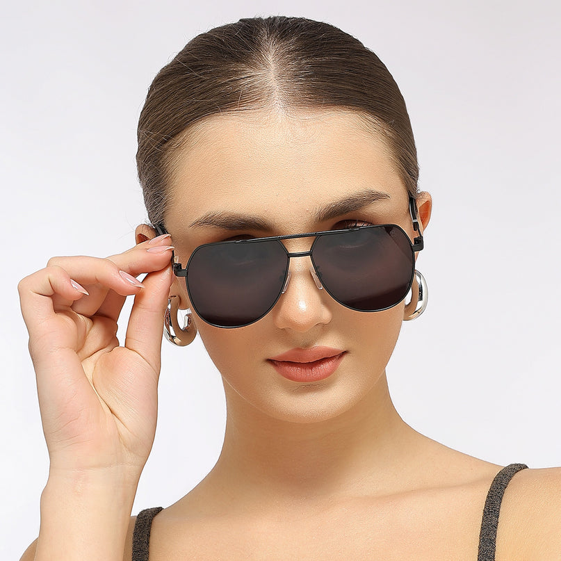 Eyejack Black Aviator Sunglasses for Men & Women (7008CL869)