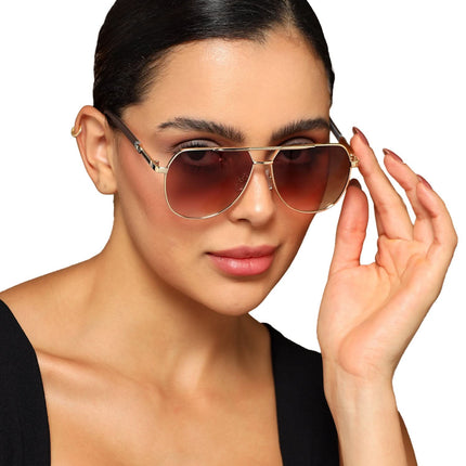 Eyejack Golden Aviator Sunglasses for Men & Women (7008CL872)