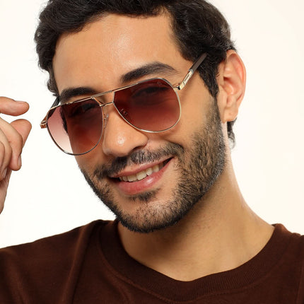 Eyejack Golden Aviator Sunglasses for Men & Women (7008CL872)