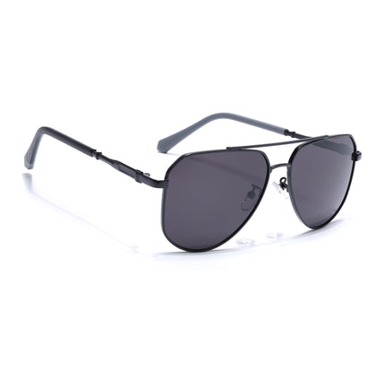 Eyejack Black Aviator Polarized Sunglasses for Men & Women (7013CL2122)