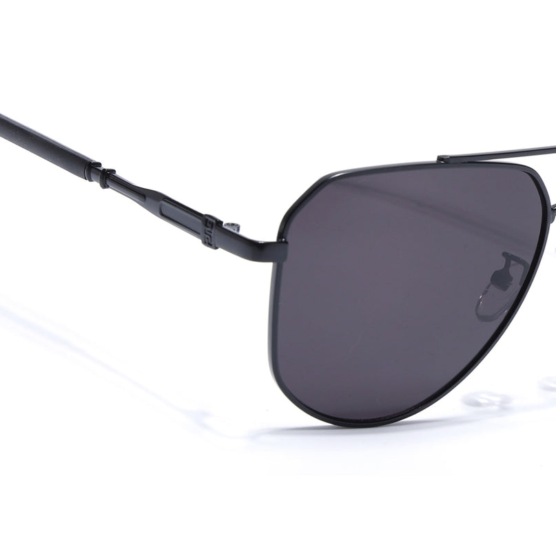 Eyejack Black Aviator Polarized Sunglasses for Men & Women (7013CL2122)