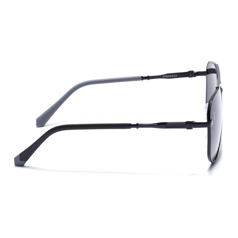 Eyejack Black Aviator Polarized Sunglasses for Men & Women (7013CL2122)