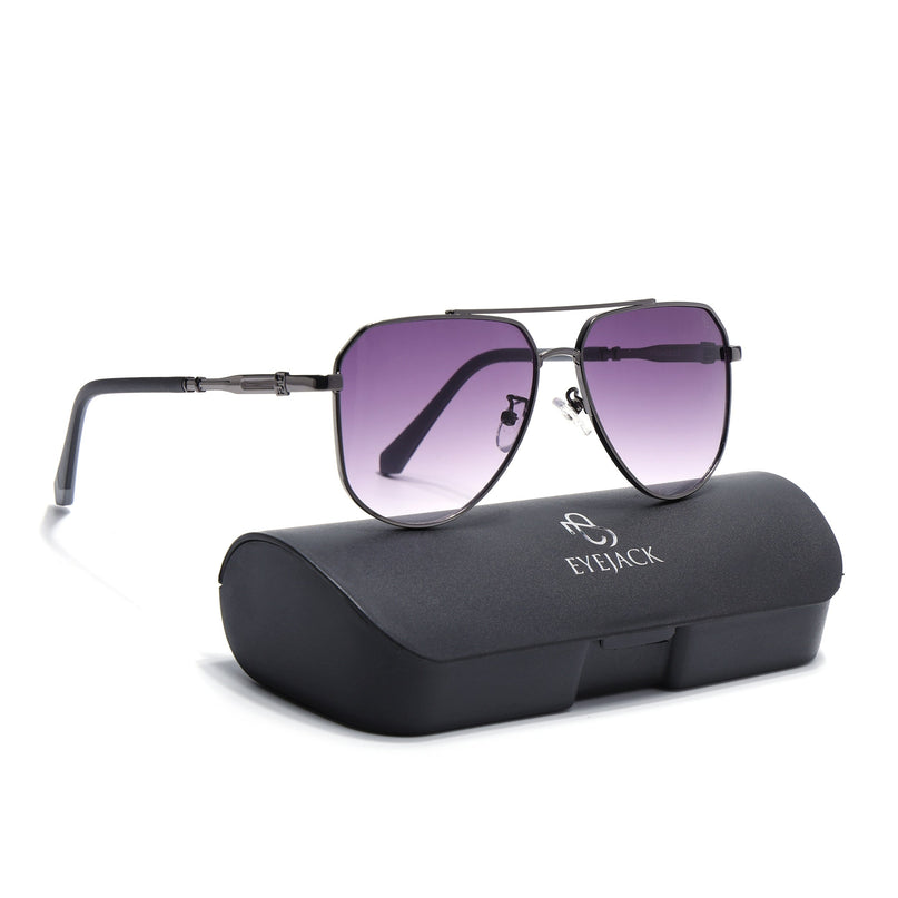 Eyejack Dark Grey Aviator Polarized Sunglasses for Men & Women (7013CL2123)