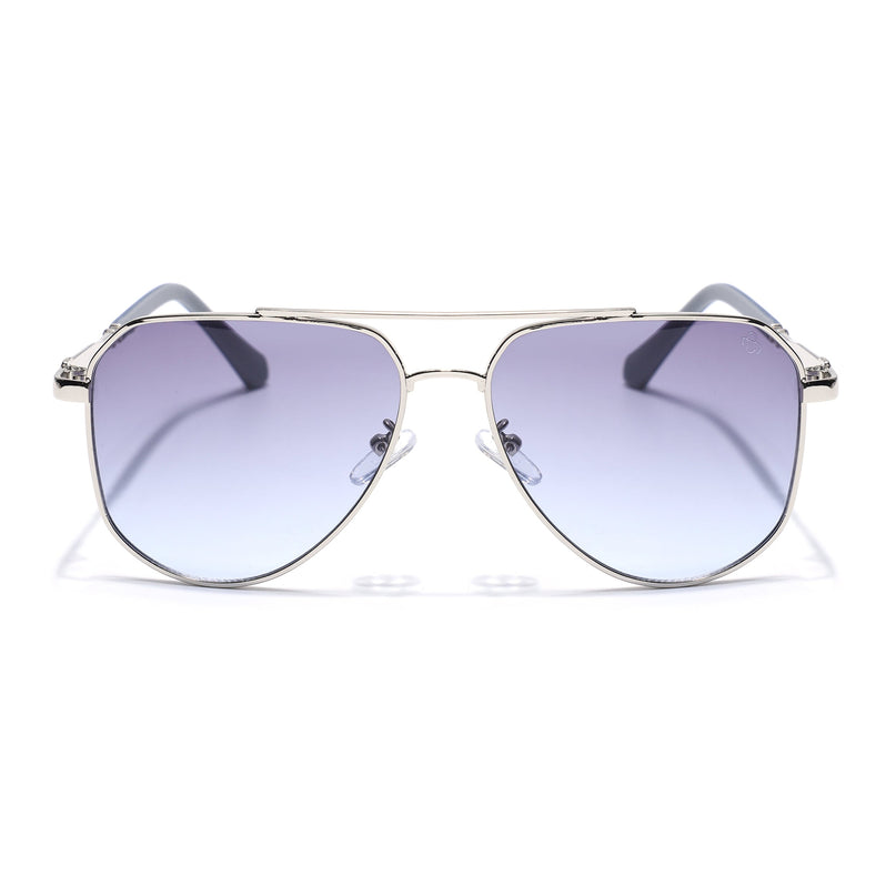 Eyejack Silver Aviator Polarized Sunglasses for Men & Women (7013CL2124)