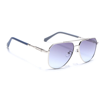 Eyejack Silver Aviator Polarized Sunglasses for Men & Women (7013CL2124)