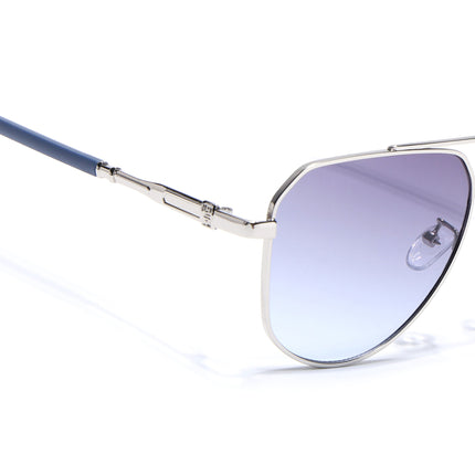 Eyejack Silver Aviator Polarized Sunglasses for Men & Women (7013CL2124)