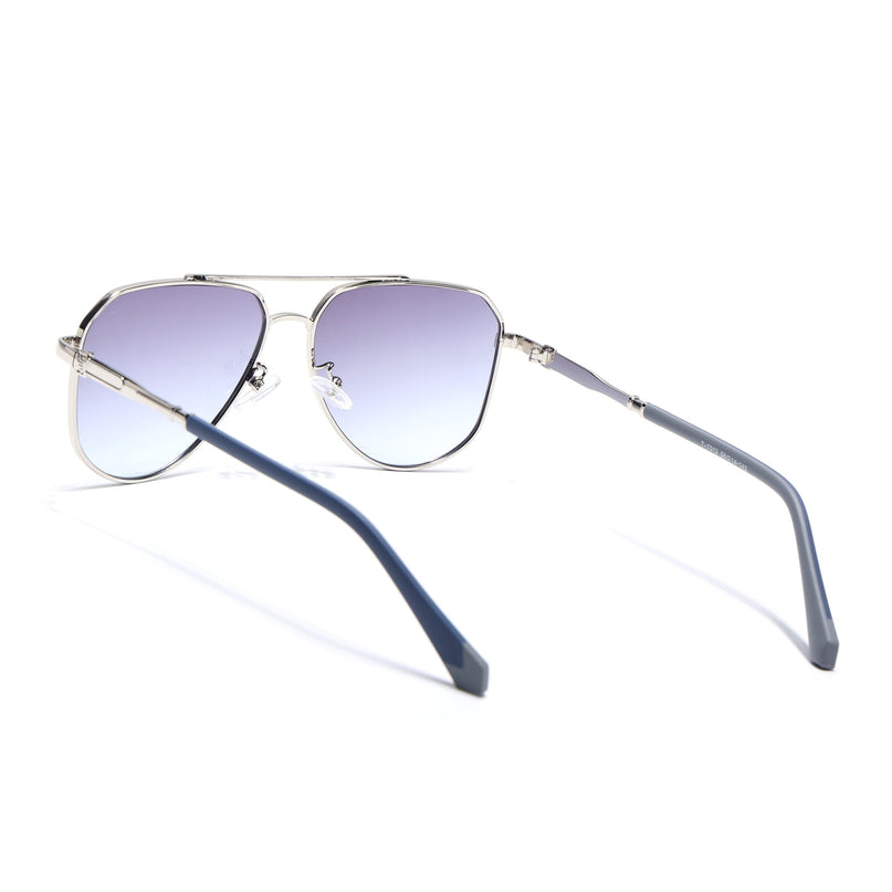 Eyejack Silver Aviator Polarized Sunglasses for Men & Women (7013CL2124)