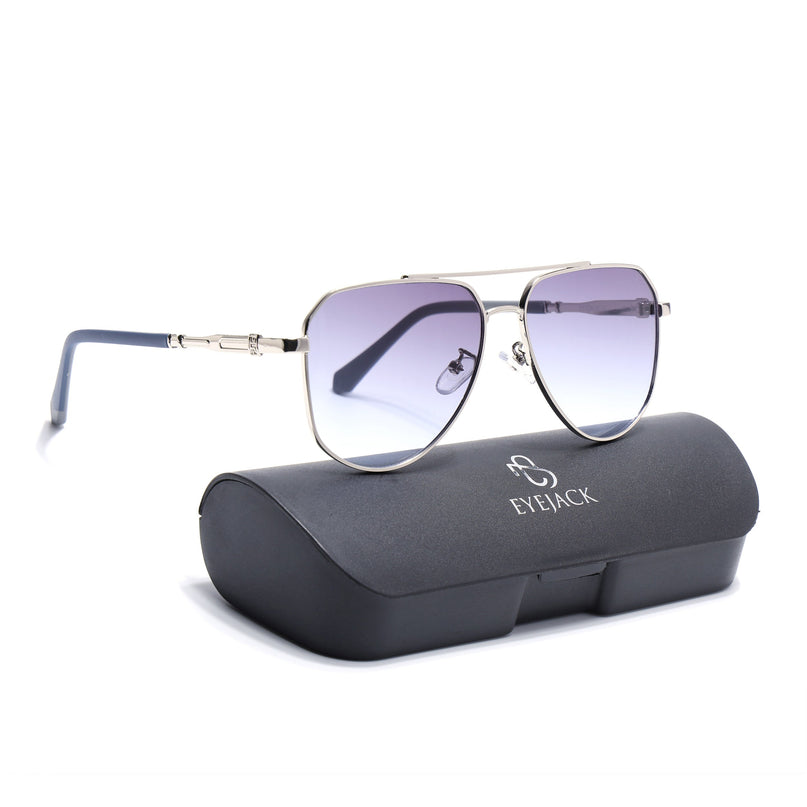 Eyejack Silver Aviator Polarized Sunglasses for Men & Women (7013CL2124)
