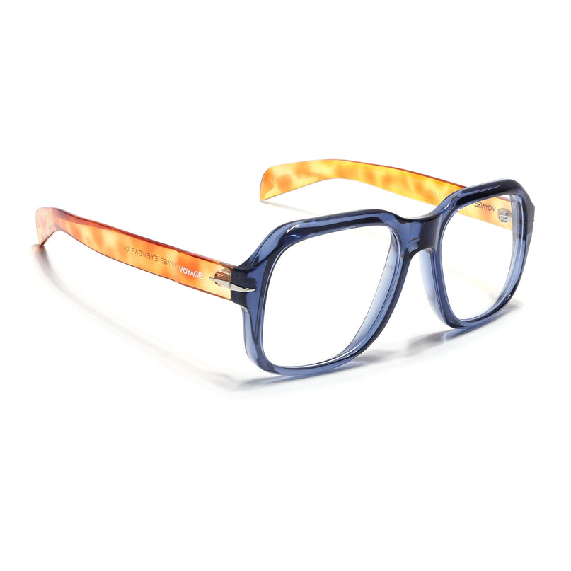 Voyage Transparent Blue Square Eyeglasses for Men & Women - MG4994-C3