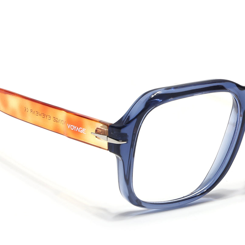 Voyage Transparent Blue Square Eyeglasses for Men & Women - MG4994-C3