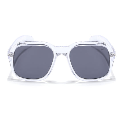 Wayfarer Polarized Sunglasses (Black Lens | Transparent Frame - PMG4988)