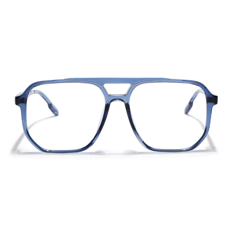 Voyage Maverick Transparent Blue Wayfarer Eyeglasses for Men & Women - MG5005-C3
