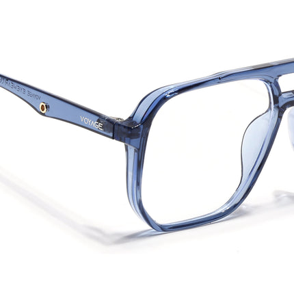 Voyage Maverick Transparent Blue Wayfarer Eyeglasses for Men & Women - MG5005-C3