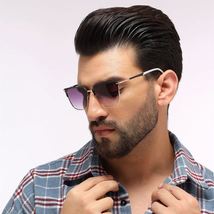 Eyejack Golden & Black Square Sunglasses for Men & Women (7021CL853)