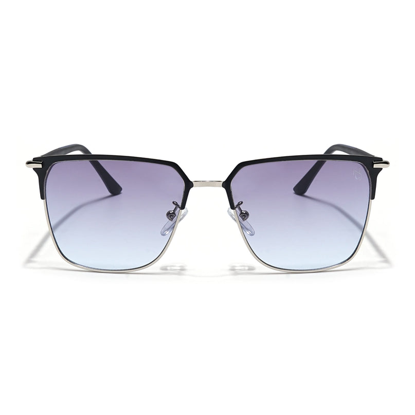 Eyejack Silver & Black Square Sunglasses for Men & Women (7021CL854)