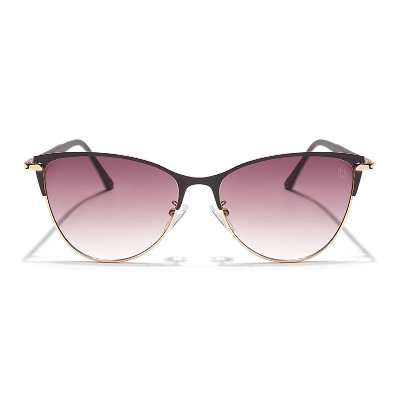 Eyejack Golden & Brown Cateye Sunglasses for Women (7030CL844)