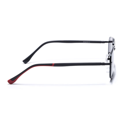 Eyejack Black Rectangle Polarized Sunglasses for Men & Women (7035CL2125)