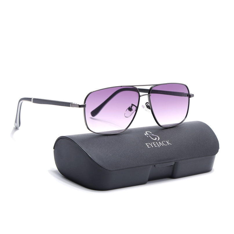 Eyejack Dark Grey Rectangle Polarized Sunglasses for Men & Women (7035CL2126)