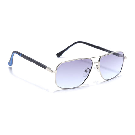 Eyejack Silver Rectangle Polarized Sunglasses for Men & Women (7035CL2127)
