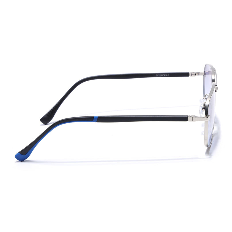 Eyejack Silver Rectangle Polarized Sunglasses for Men & Women (7035CL2127)