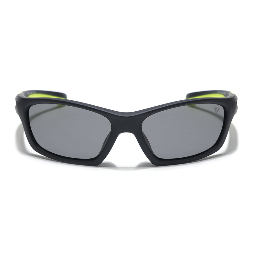 Wrap Around Polarized Sunglasses for Kids -6 yrs To 12 yrs (Black Lens | Black Frame - PMG5891)